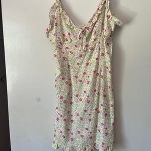 White fox mini floral dress